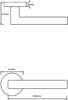 Mediterranean M27 Door Handle Dimensions